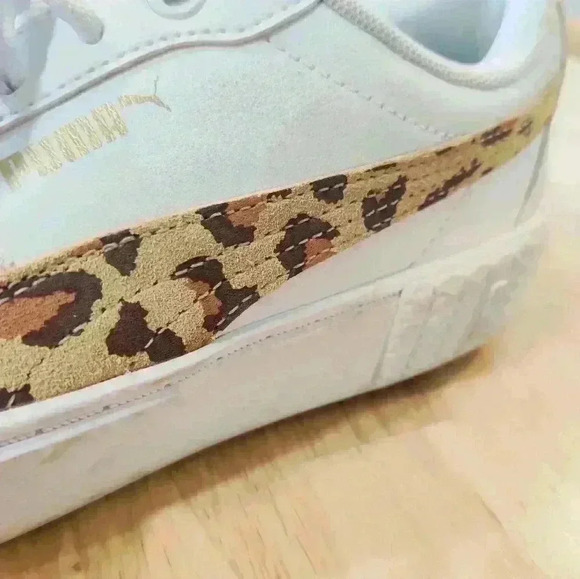 PUMA Smash Platform Leopard Women's 9 Shoes - Picture 2 of 6